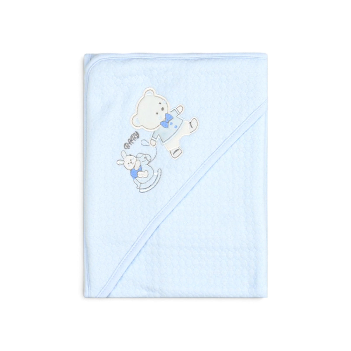 LIGHT BLUE HOODED TEDDY BEAR WRAPING SHEET