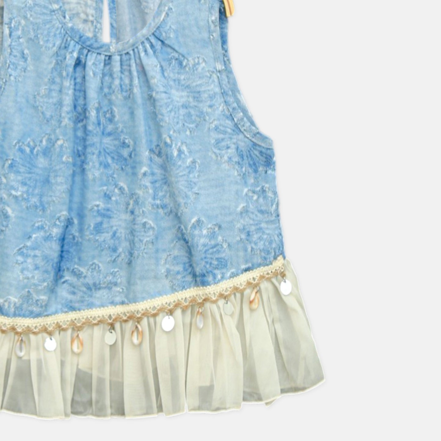 Blue Ruffle Top