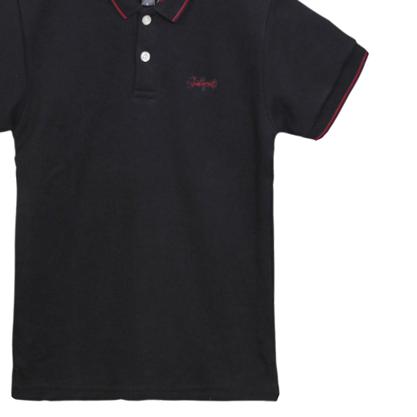 BLACK TEXTURED POLO