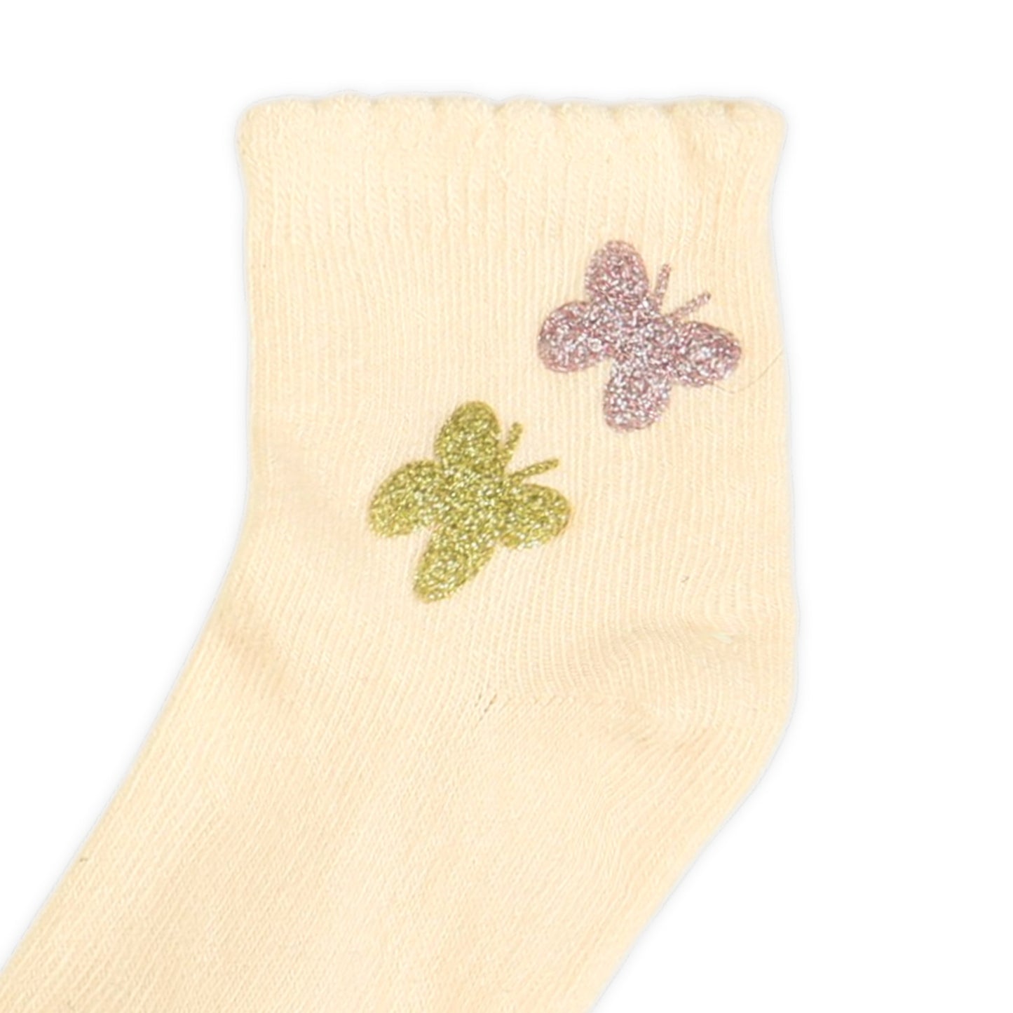 BUTTERFLY-ACCENTED PASTEL GIRL SOCKS PK-2