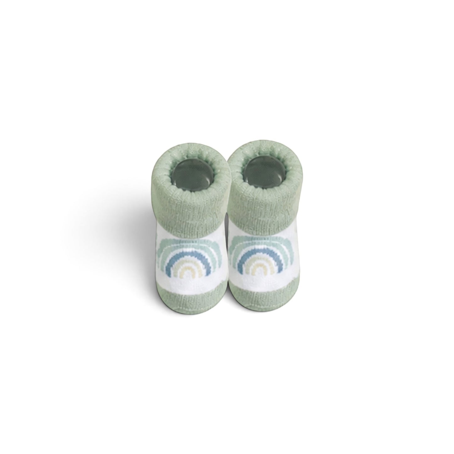 RAINBOW-THEMED INFANT BIBS PK-2 & 2 BOOTIES