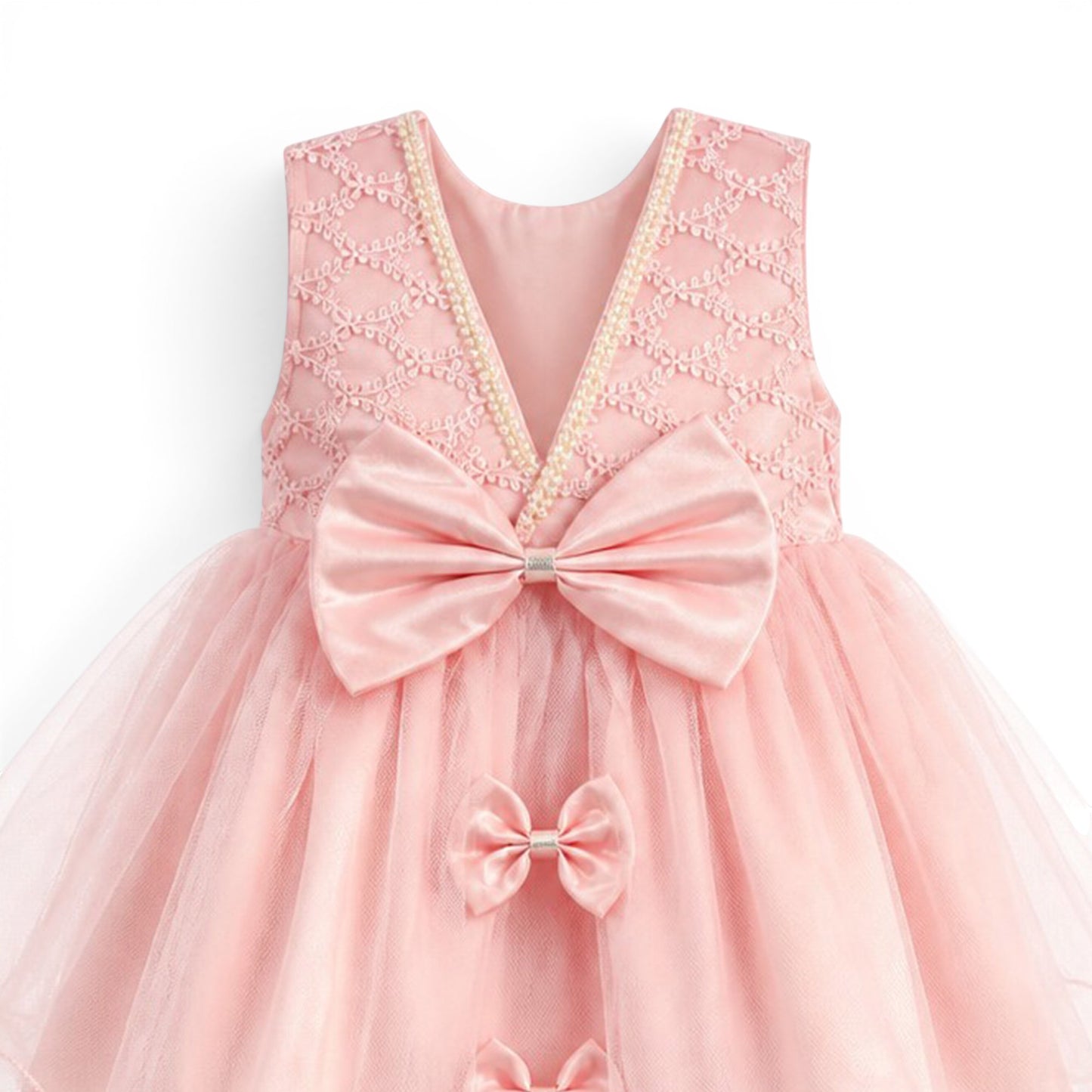 PINK MULTI-BOW BABY GIRL FANCY FROCK GIFT SET