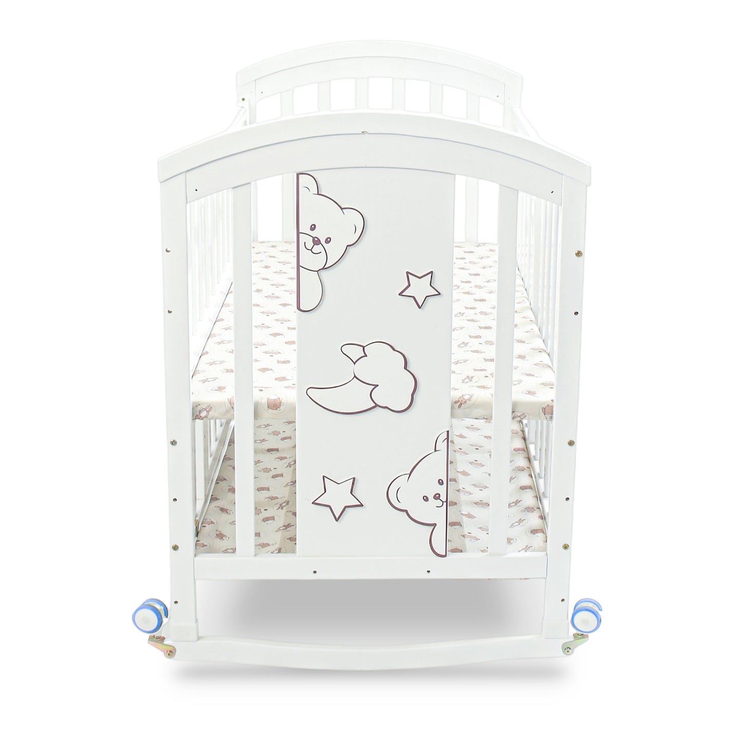 BABY WOODEN COT WHITE COZY DREAMER CONVERTIBLE
