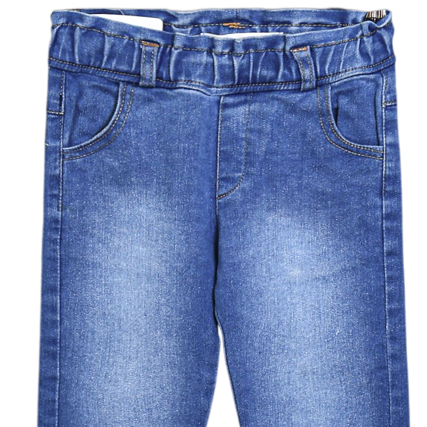 LIGHT BLUE FLOWER BUTTON JEANS