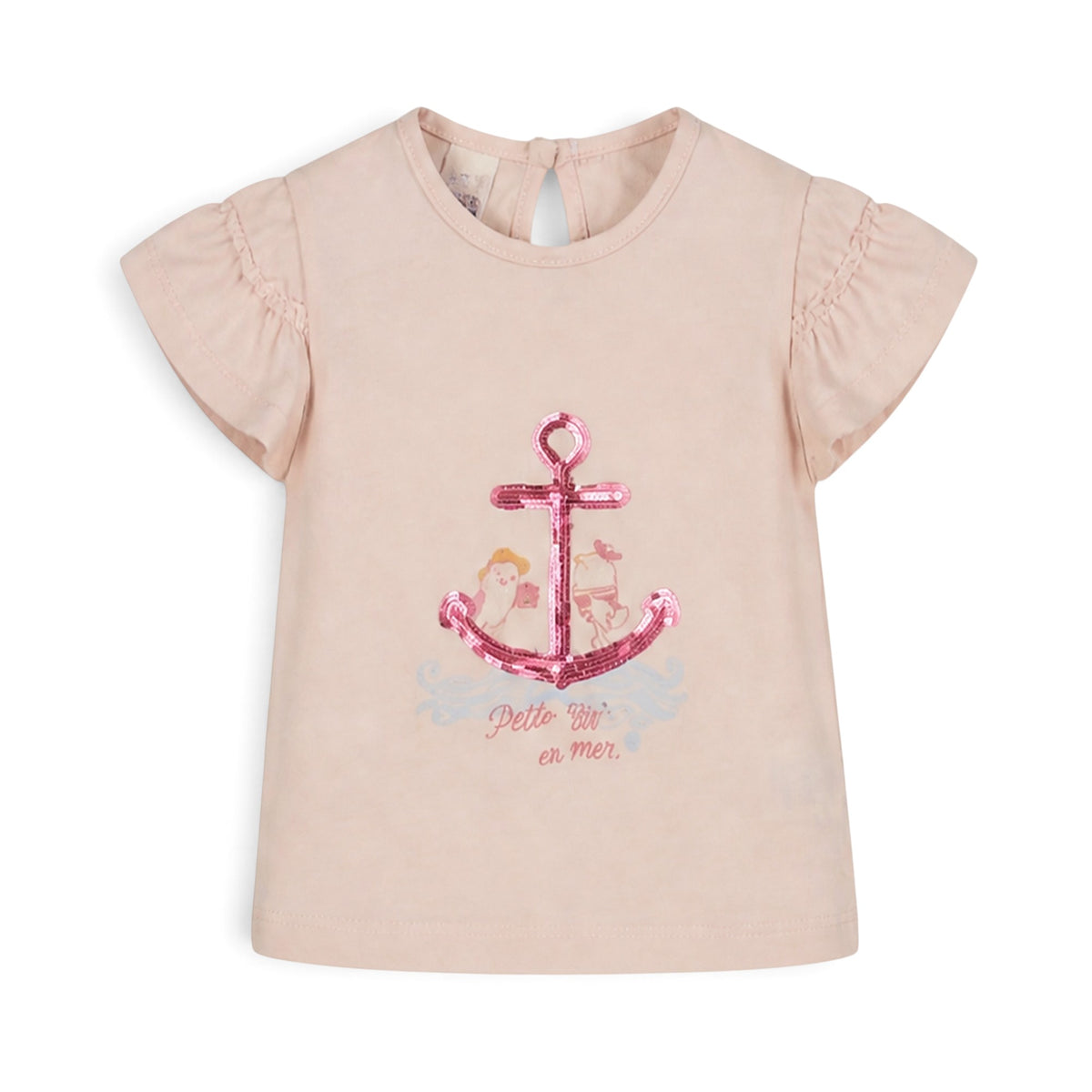 PINK ANCHOR "PETITE IGGY EN MER" AND DENIM SHORTS BABY GIRL OUTFIT