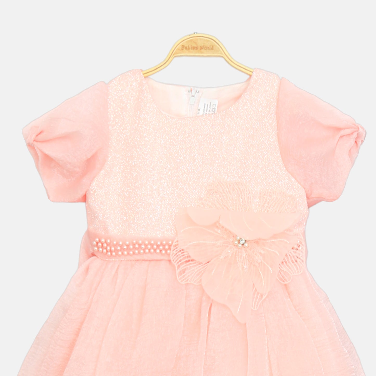 Puff-Sleeve Frock - Peach