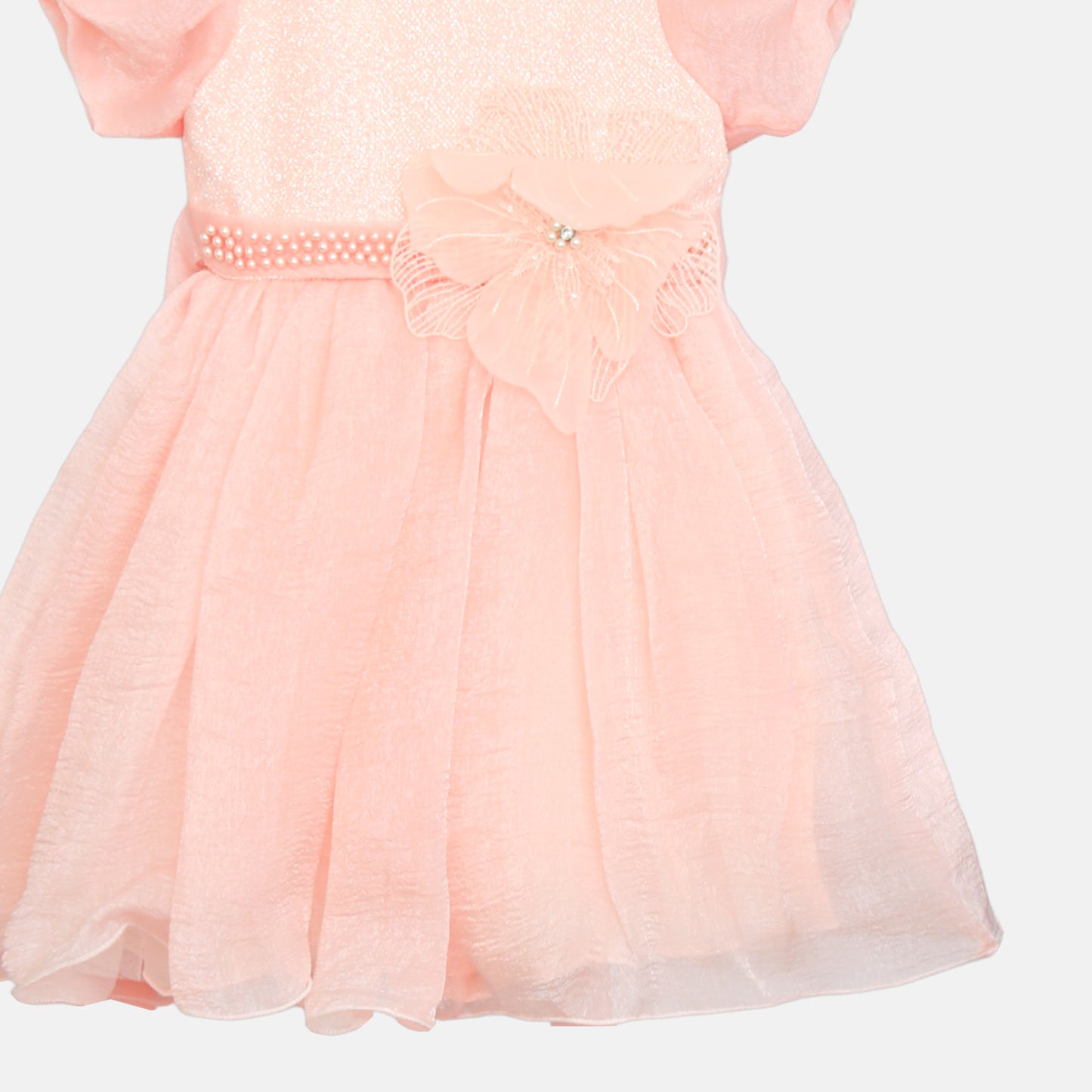 Puff-Sleeve Frock - Peach