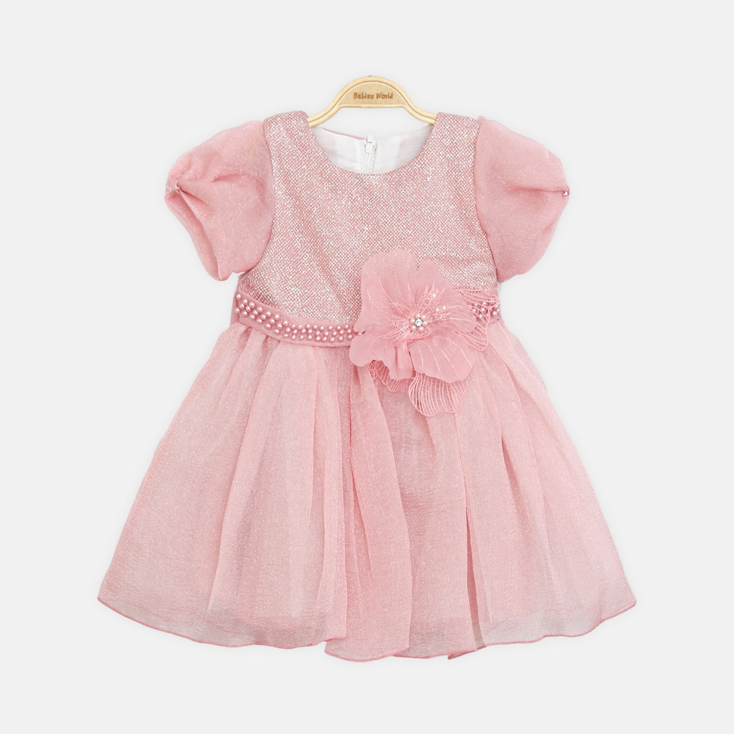 Puff-Sleeve Frock - Tea Pink