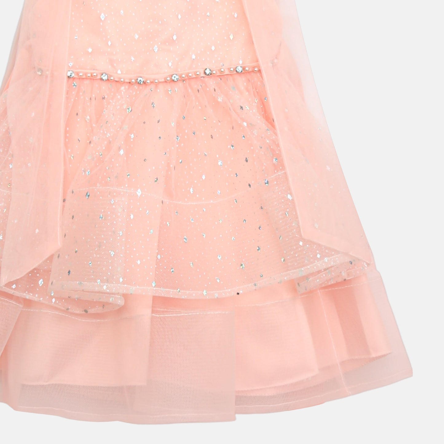 Glitter Net Frock - Pink