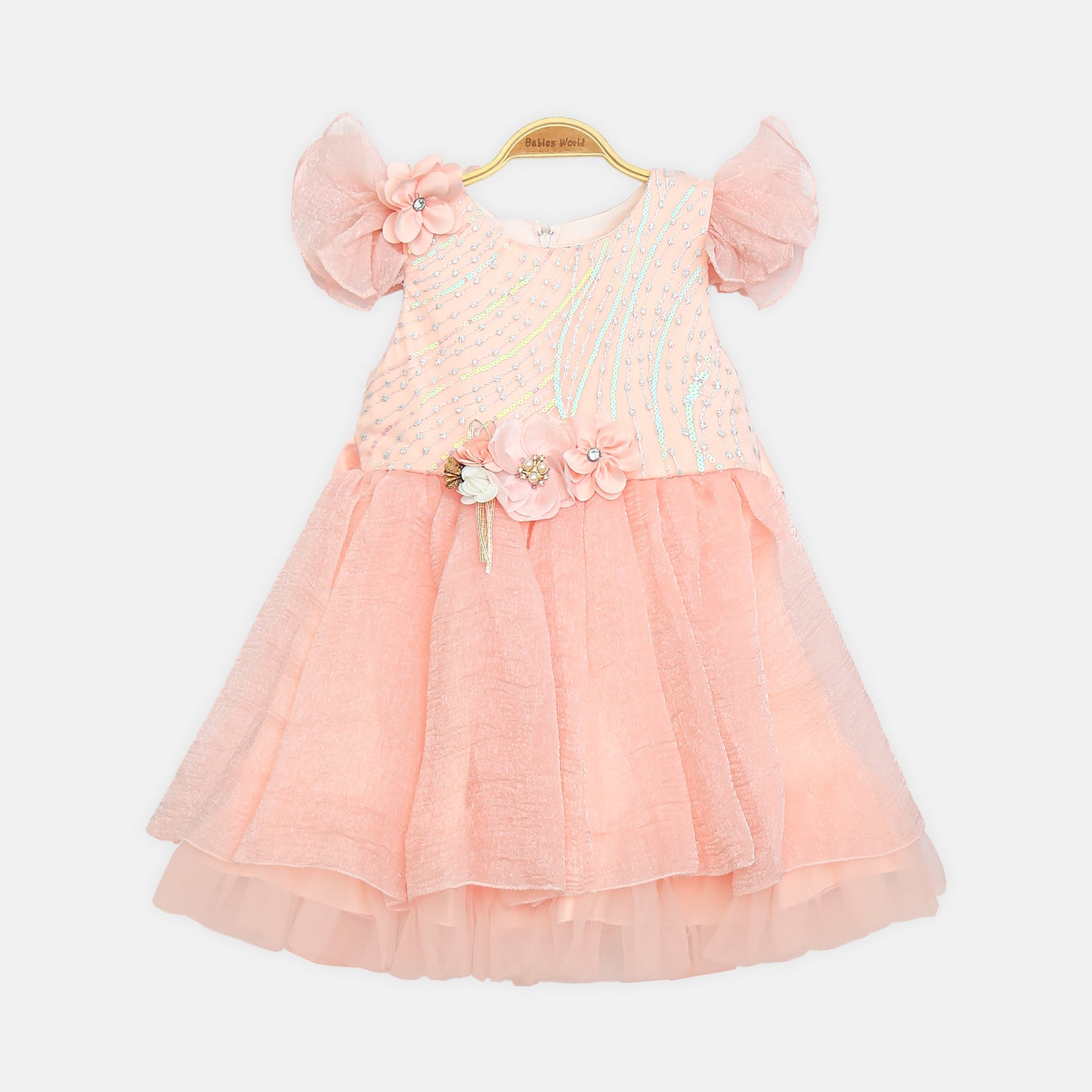 Wave-Pattern Frock - Pink