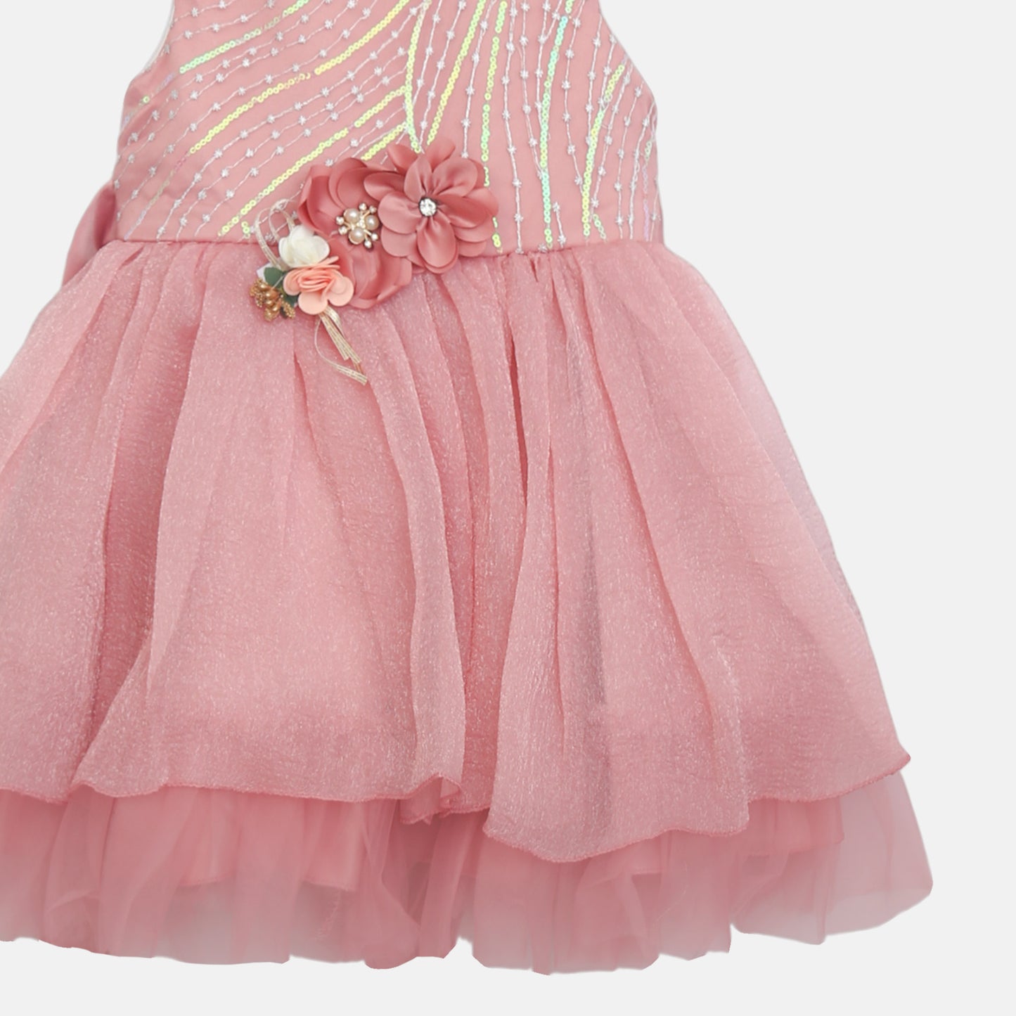 Wave-Pattern Frock - Dusty Rose