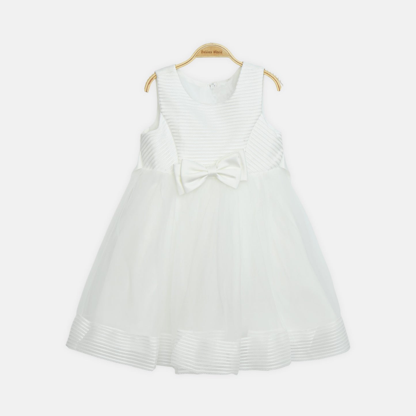 Bow Party Frock - White