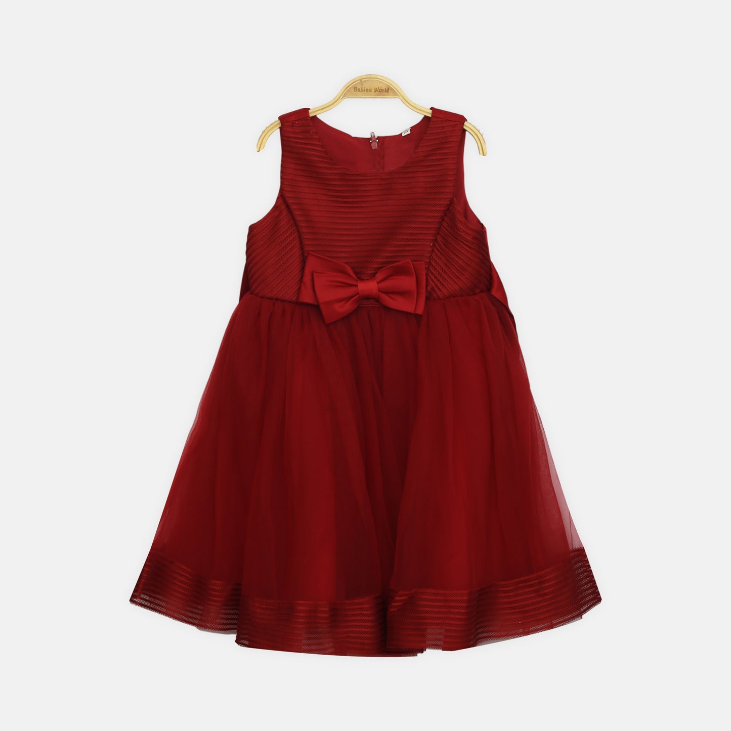 Bow Party Frock - Maroon