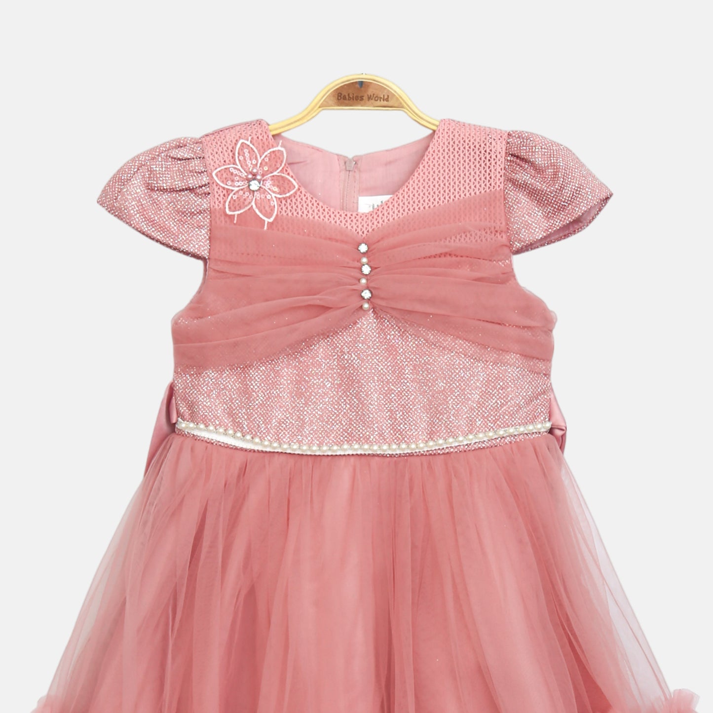 Ruched Tulle Party Frock - Dusty Rose