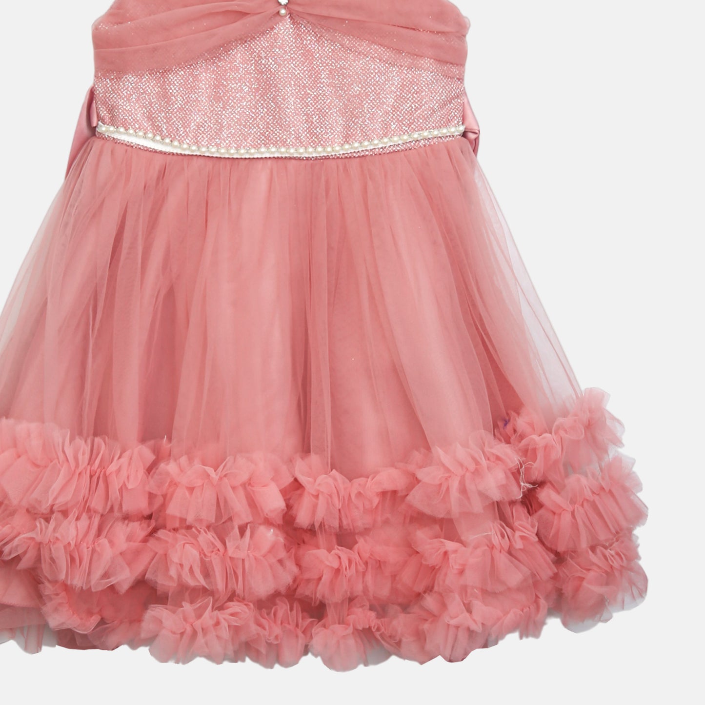 Ruched Tulle Party Frock - Dusty Rose