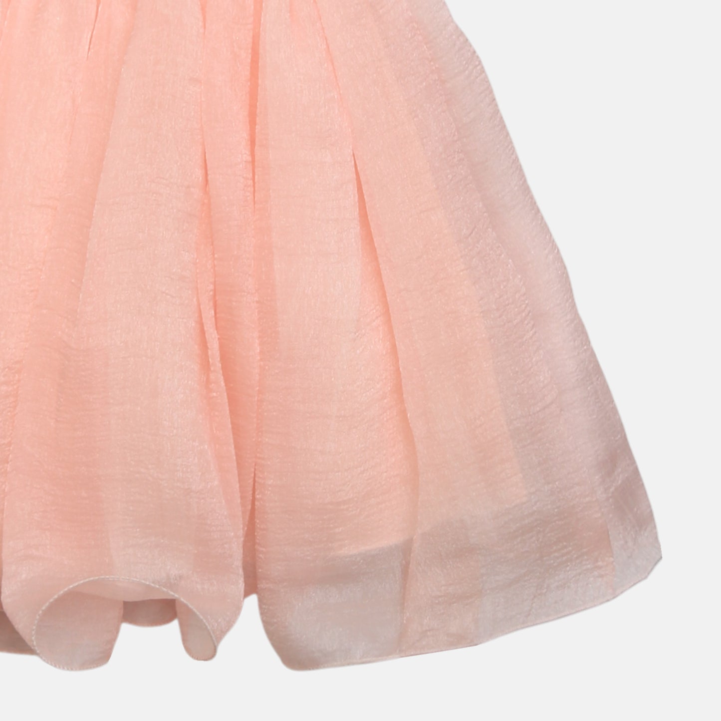 Pearl Accented Shimmer Frock - Peach
