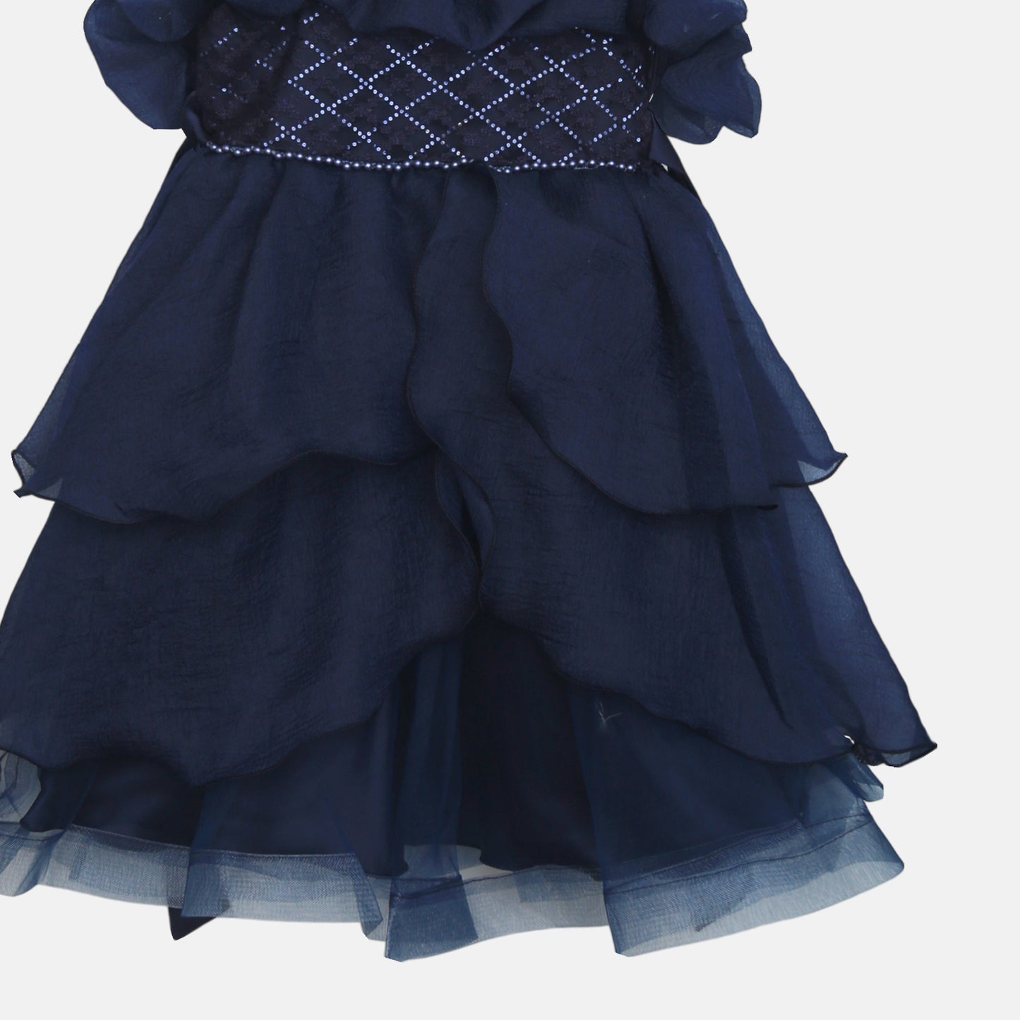Embellished Tiered Navy Frock