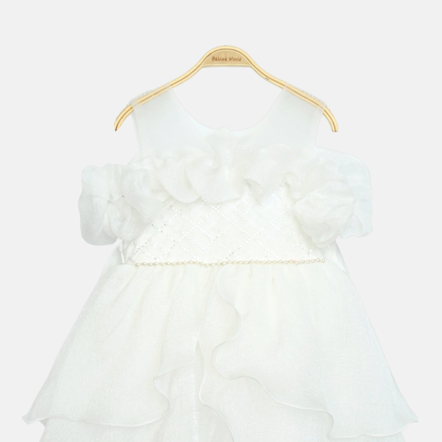 White Feather Frill Dress