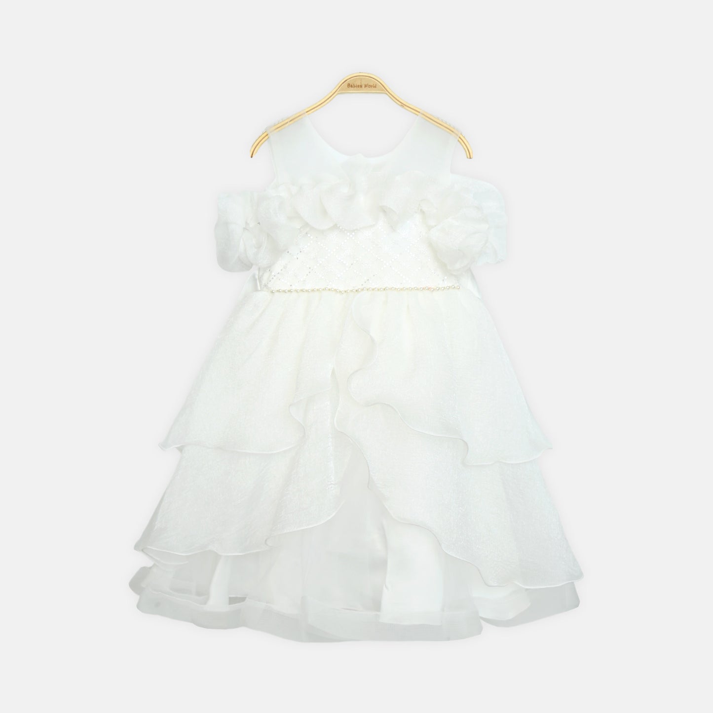 White Feather Frill Dress