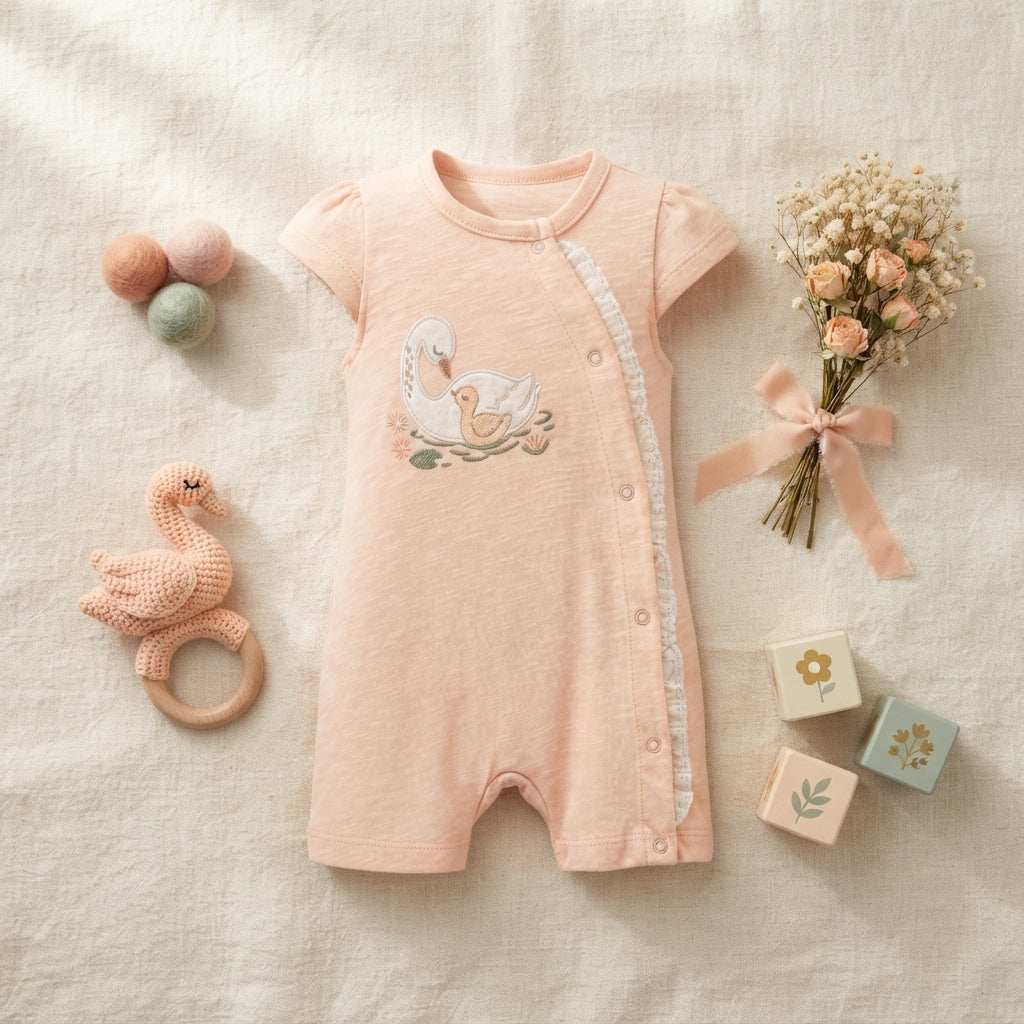 BABY GIRL SWAN & CYGNET ROMPER