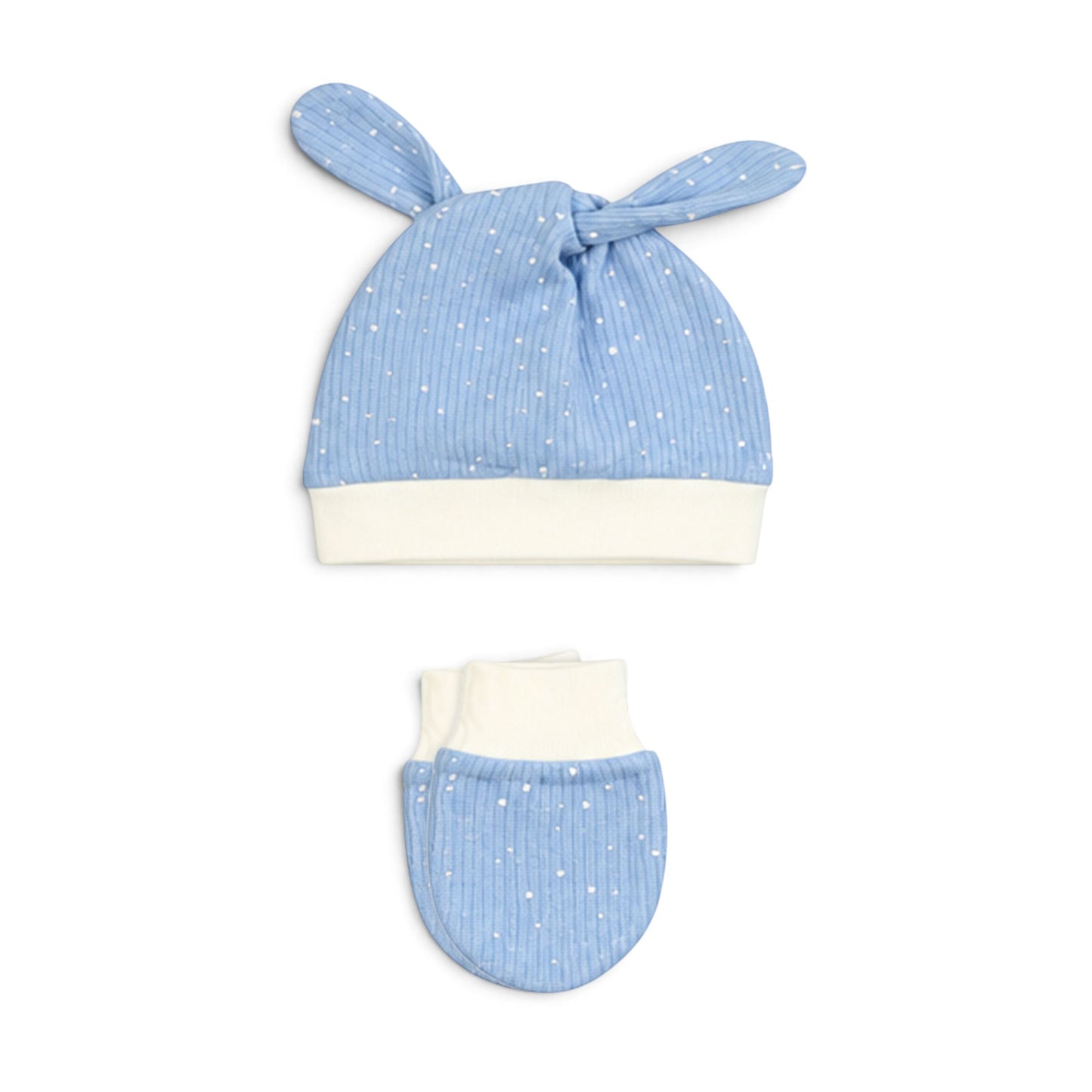 CREAM AND BLUE BUNNY BABY BOY GIFT SET