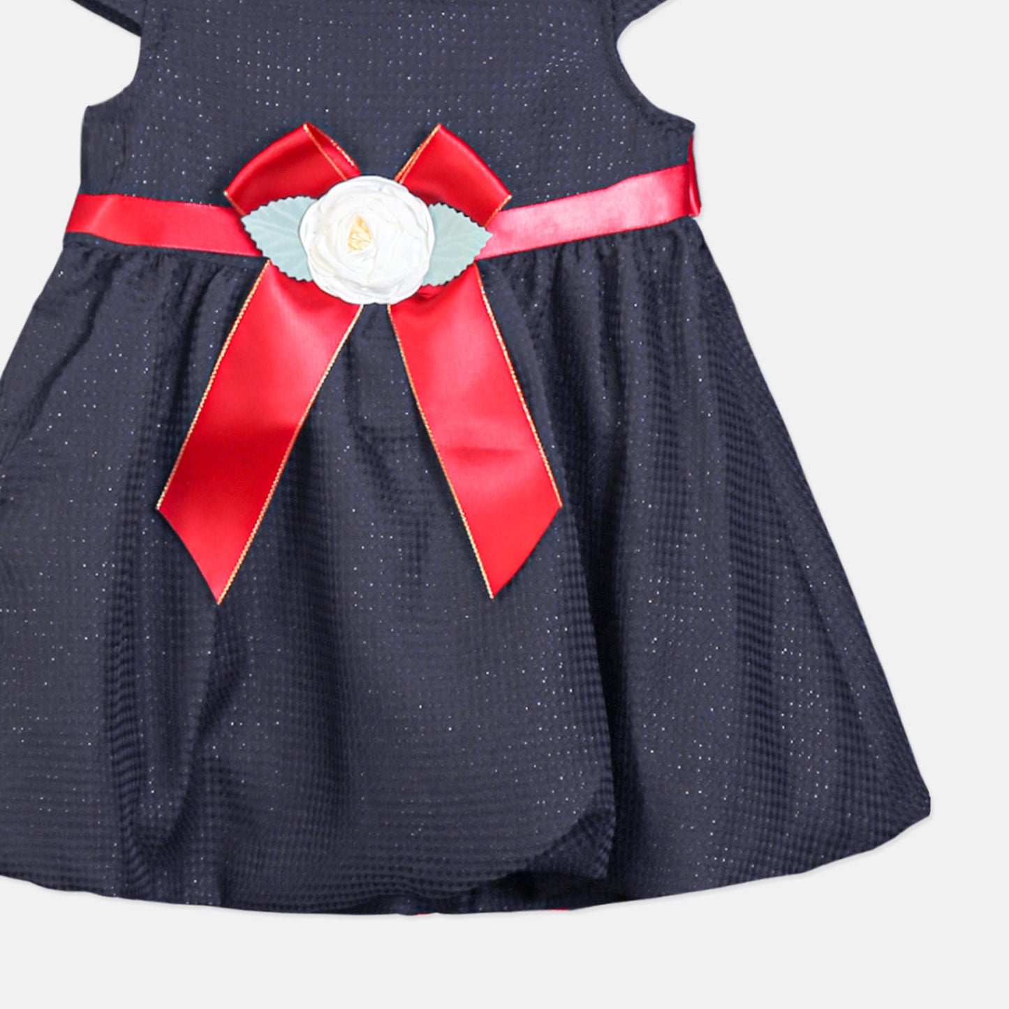 CLASSIC NAVY BLUE ROSE PARTY DRESS