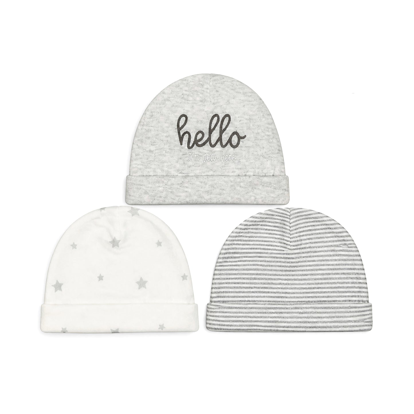 STAR AND HELLO INFANT BABY CAPS PK-3