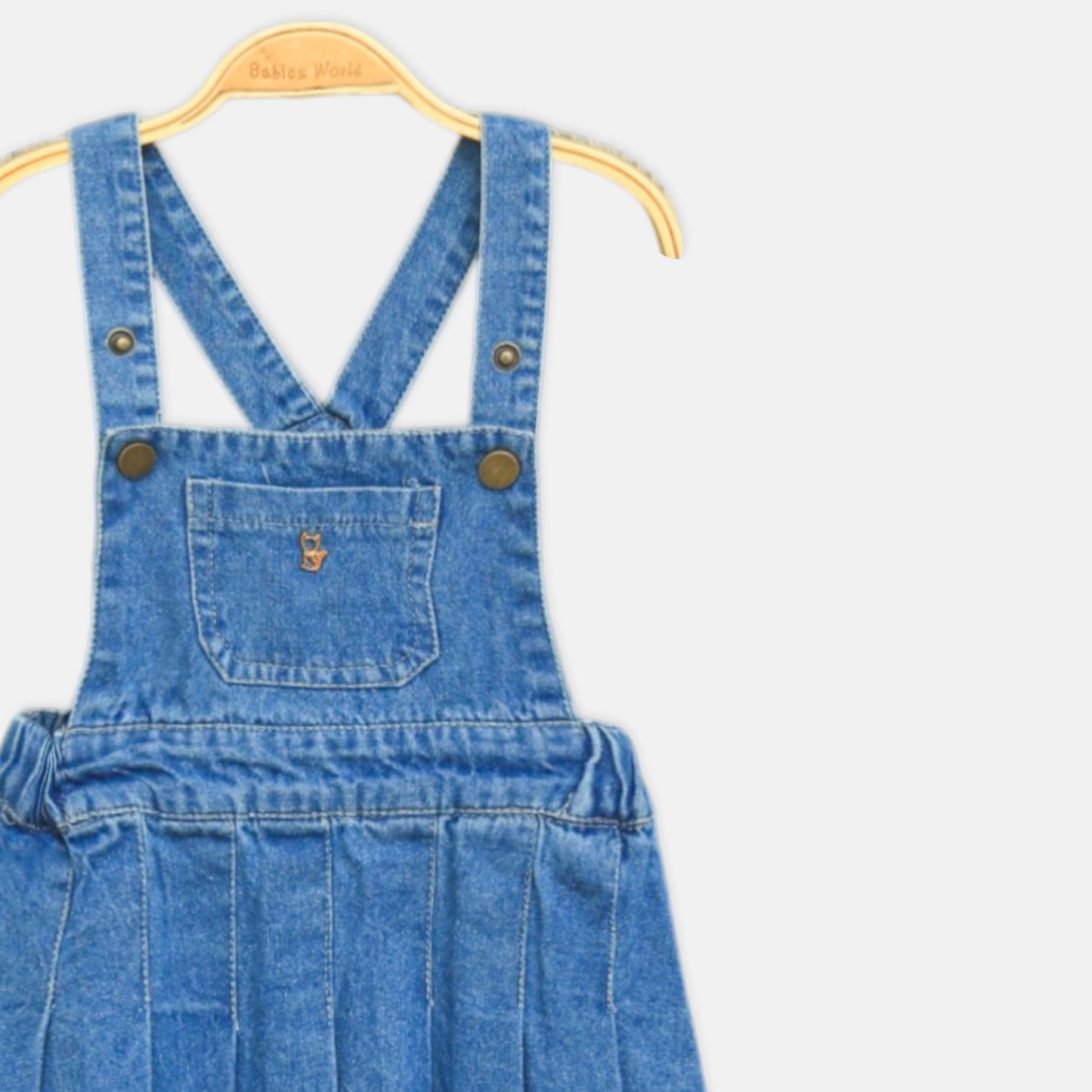 Classic Pleated Denim Dangri/Top