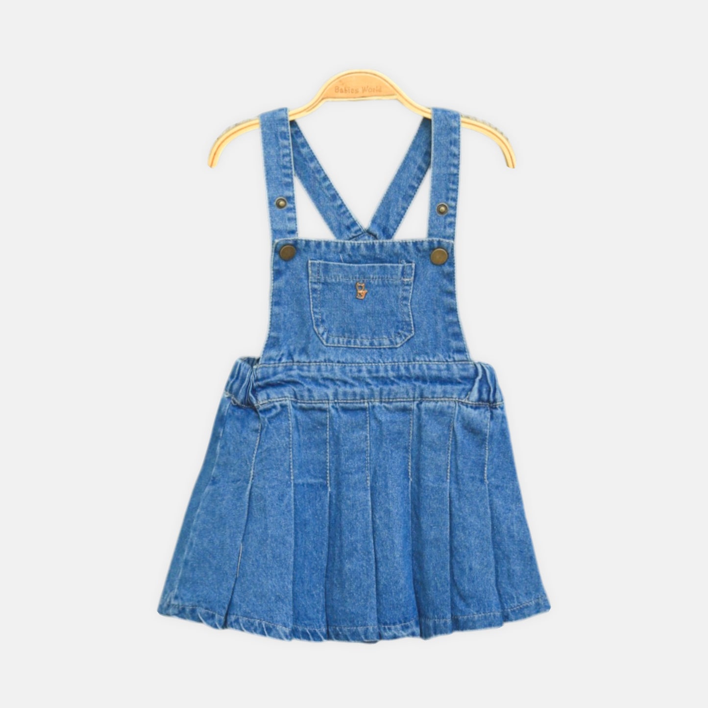 Classic Pleated Denim Dangri/Top