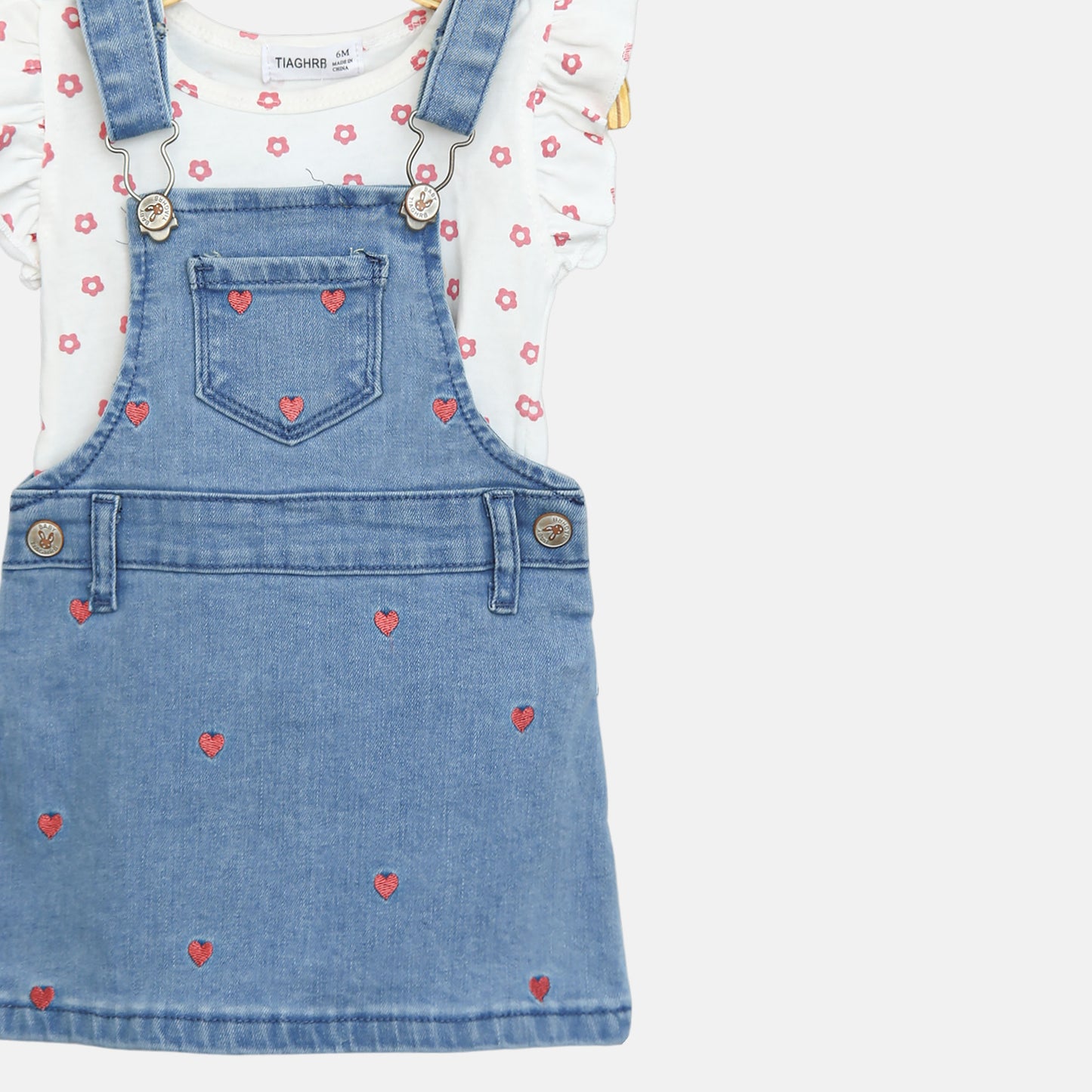 Denim Pinafore Romper Set