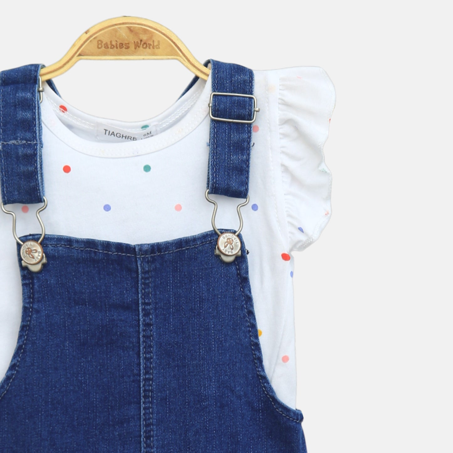 Navy Embroidered Pinafore Set