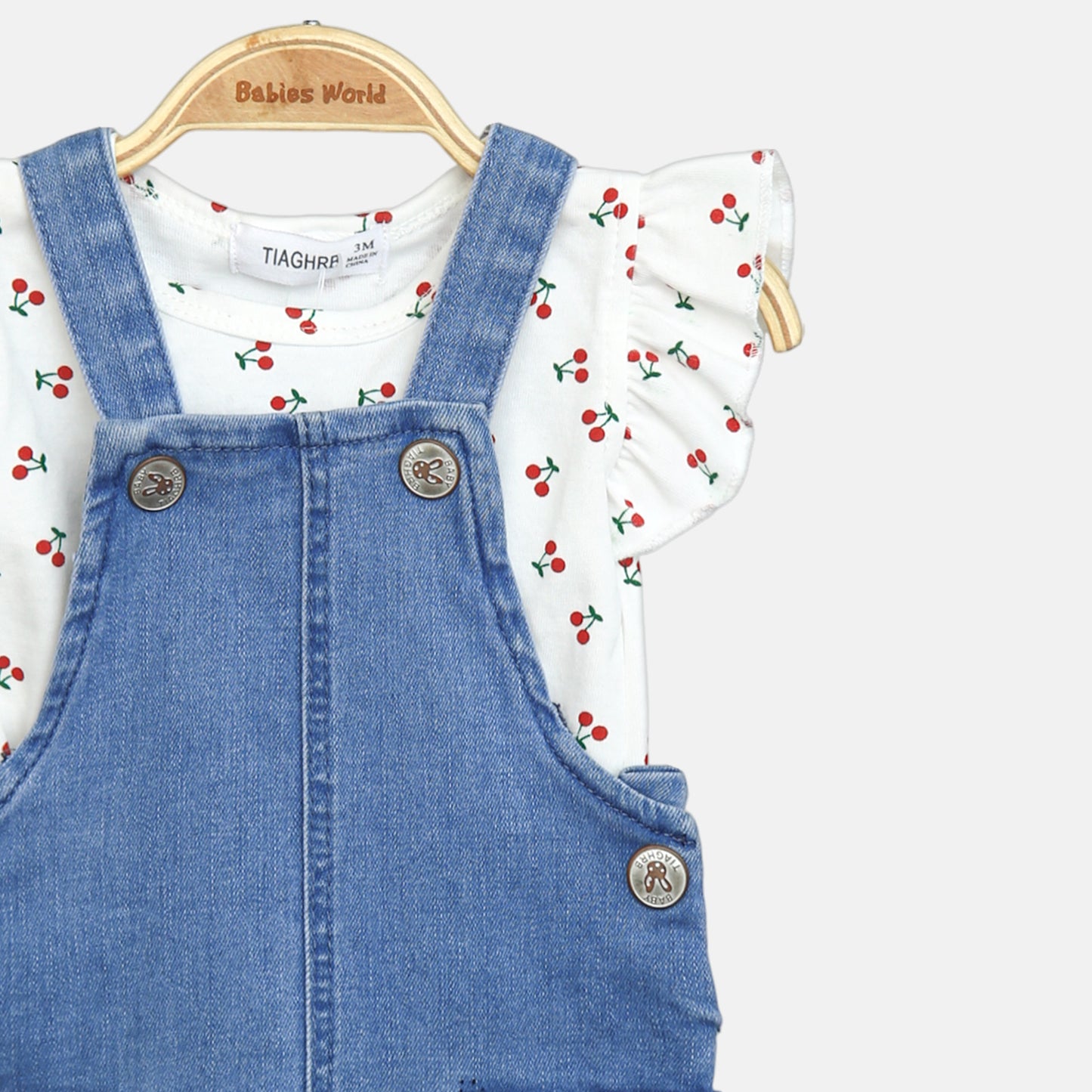 Cherry Pinafore Romper Set