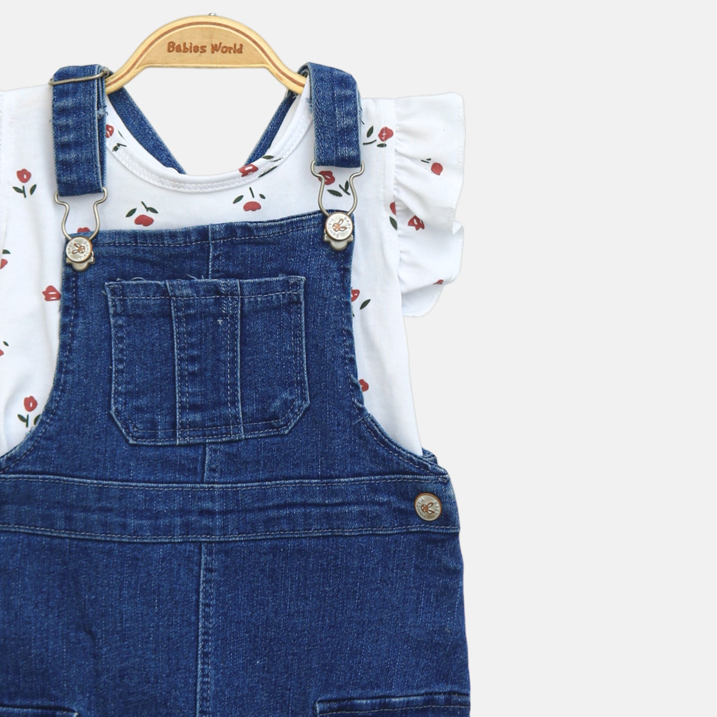 Flower Pinafore Romper Set