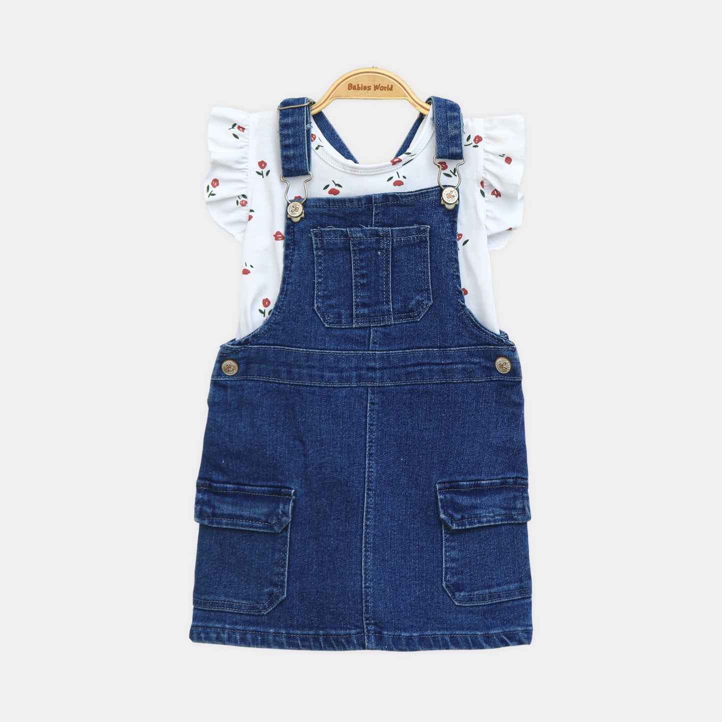 Flower Pinafore Romper Set