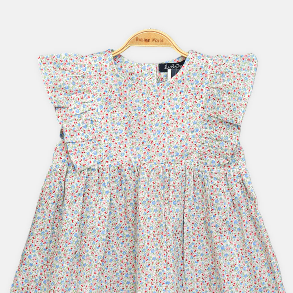 Girls Multicolor Floral Frock