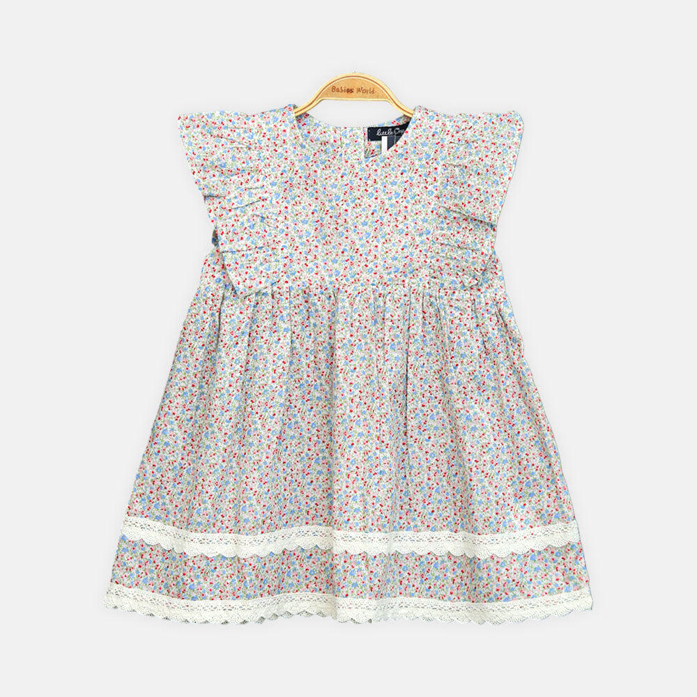 Girls Multicolor Floral Frock