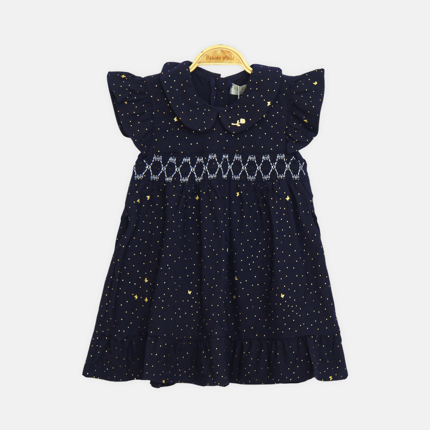 Navy Smocked Starlight Dress