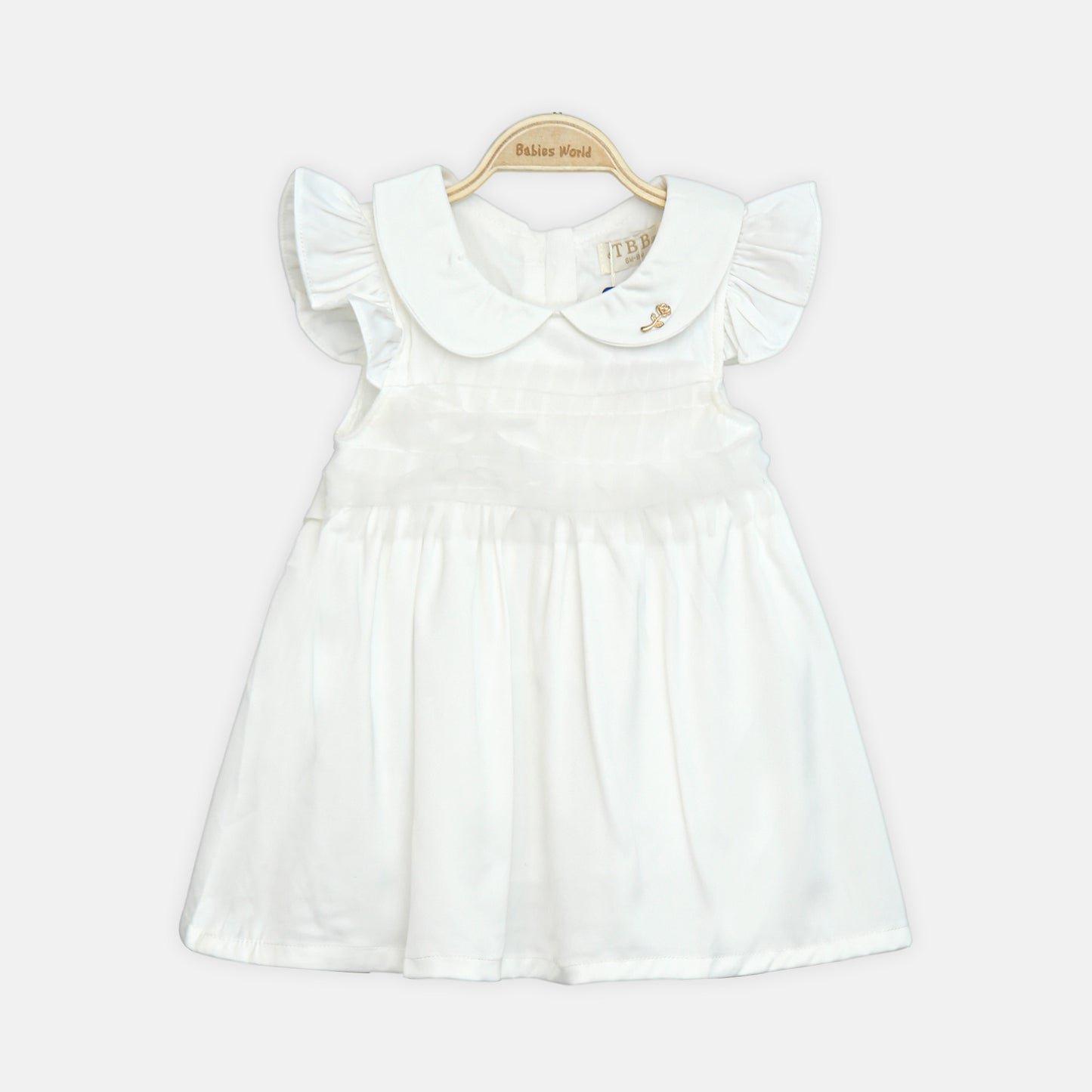 Ruffled White Party Frock