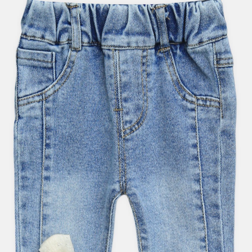 Girl Jeans Light Denim Blue Bow
