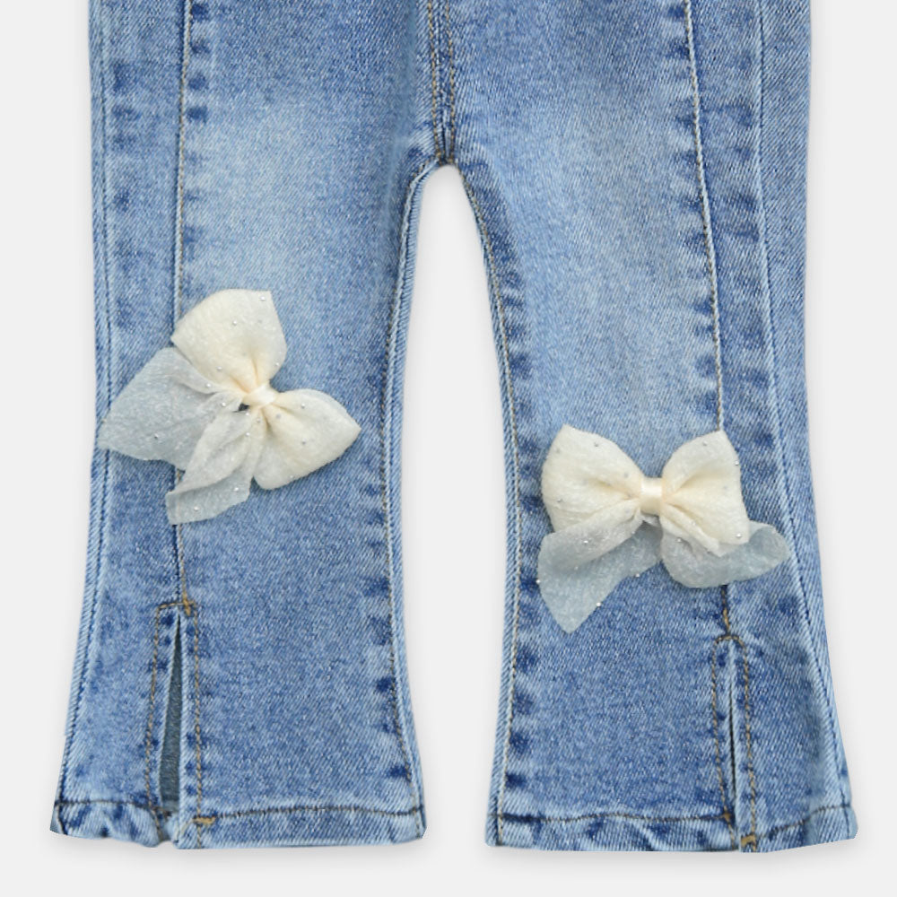 Girl Jeans Light Denim Blue Bow