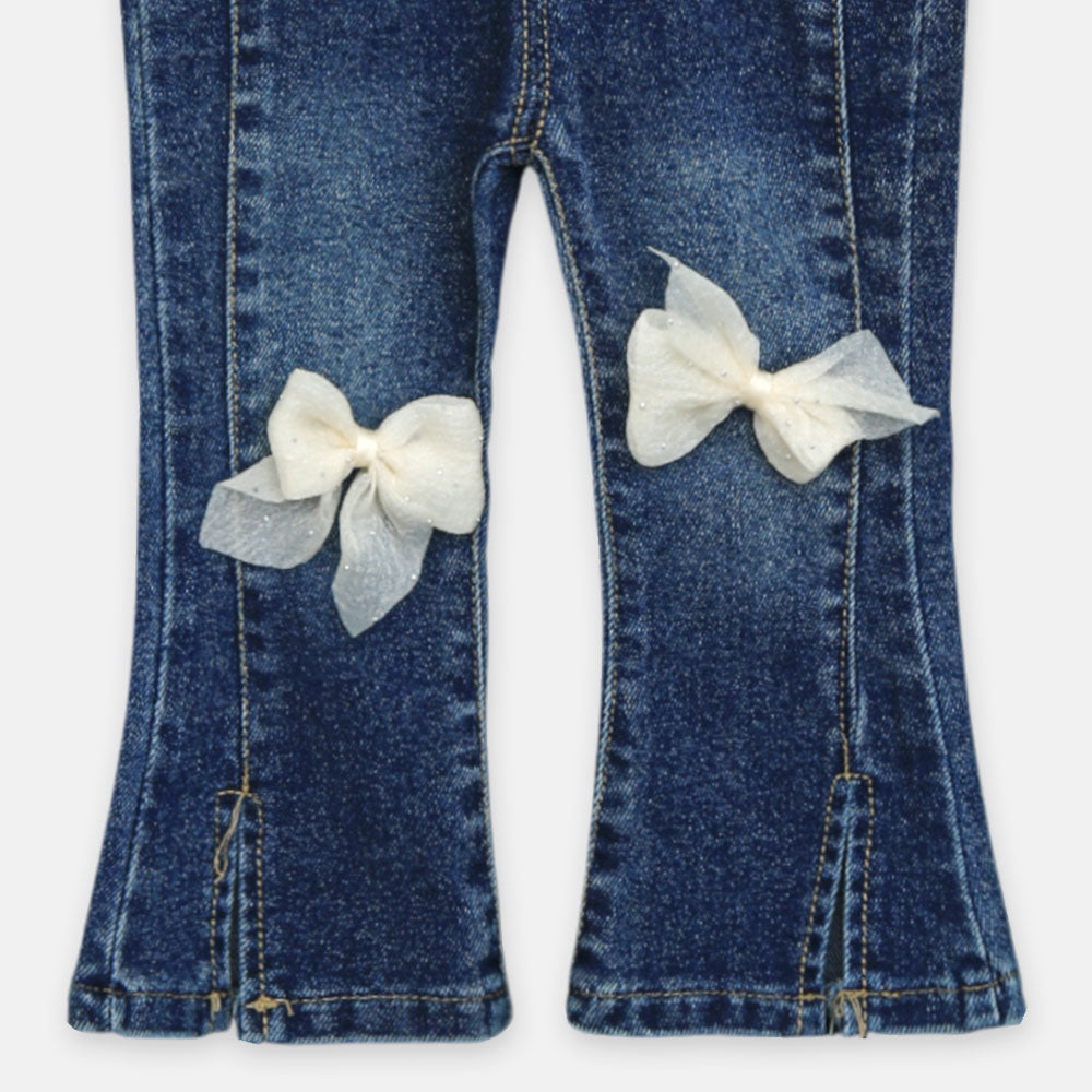 Girl Jeans Dark Denim Blue Bow