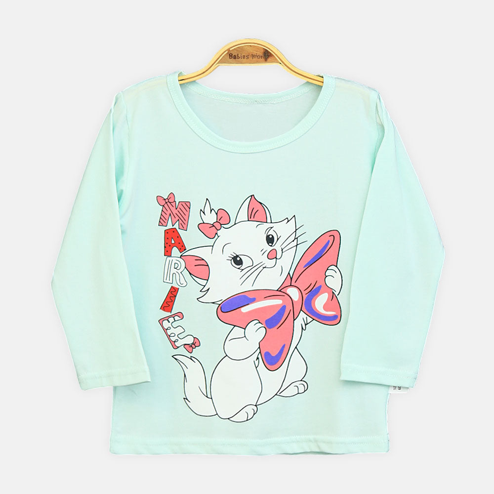 Girl Kitty Green Nightsuit