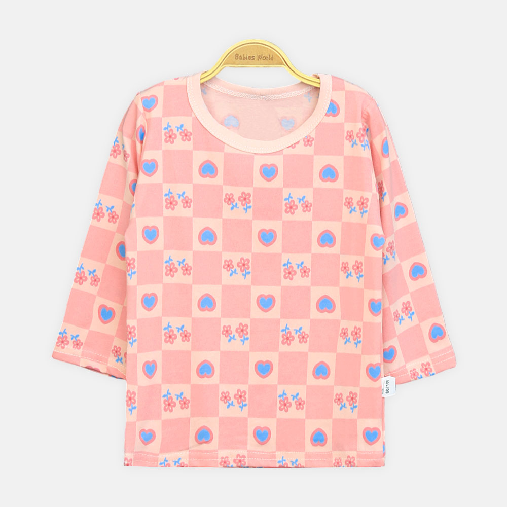 Girls' Checkered Heart & Flower Loungewear