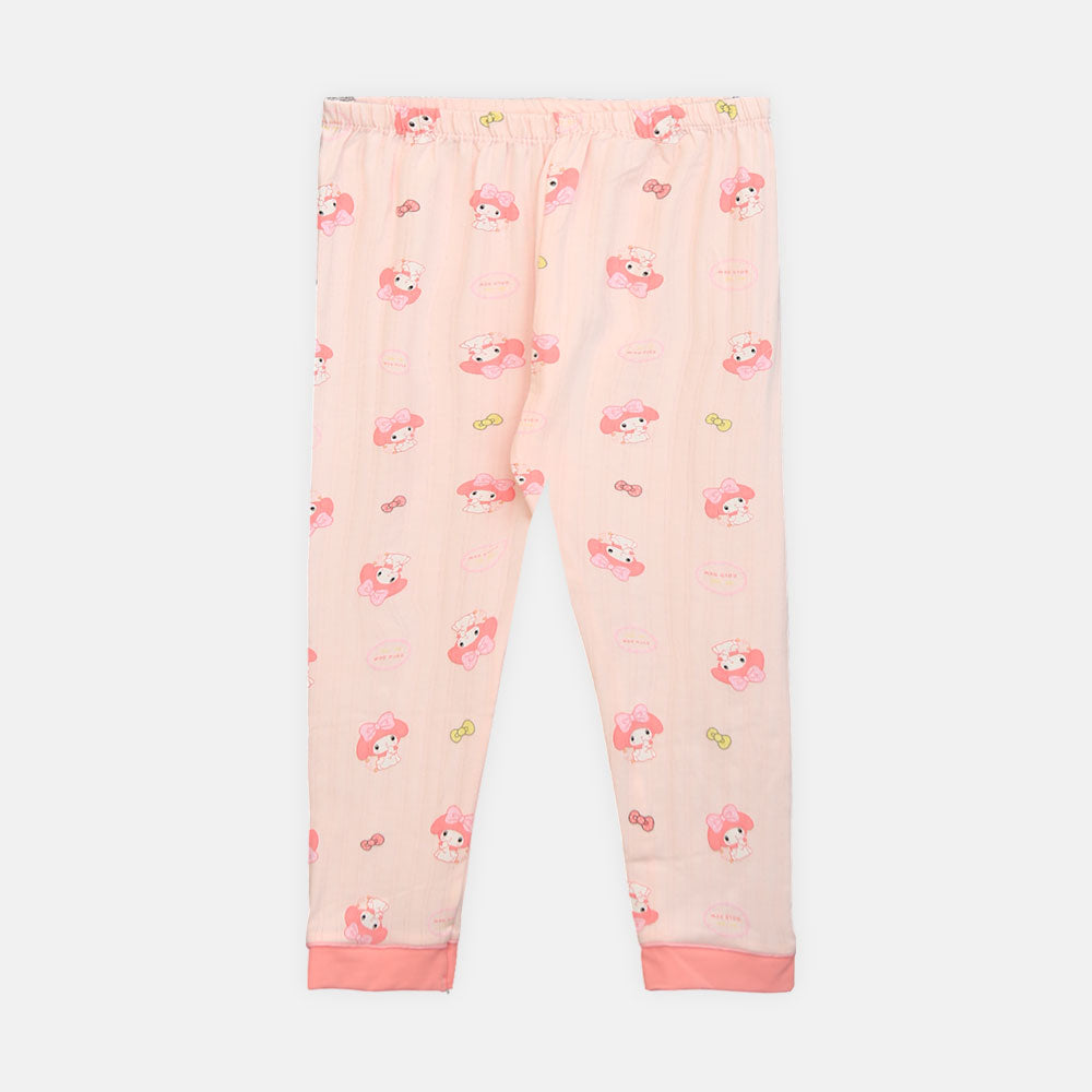 Girls' My Melody Peach Ribbed Sleepwear