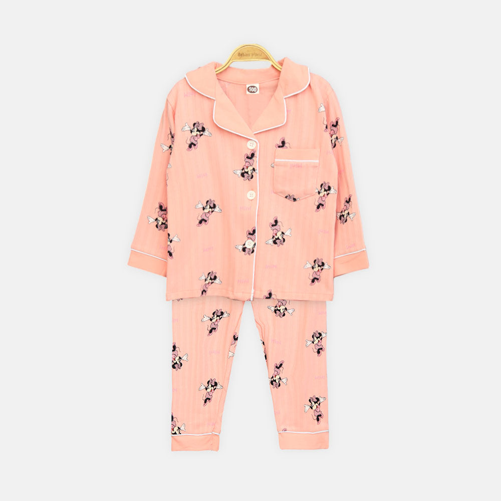 Girls' Minnie Mouse Collared Nightsuit