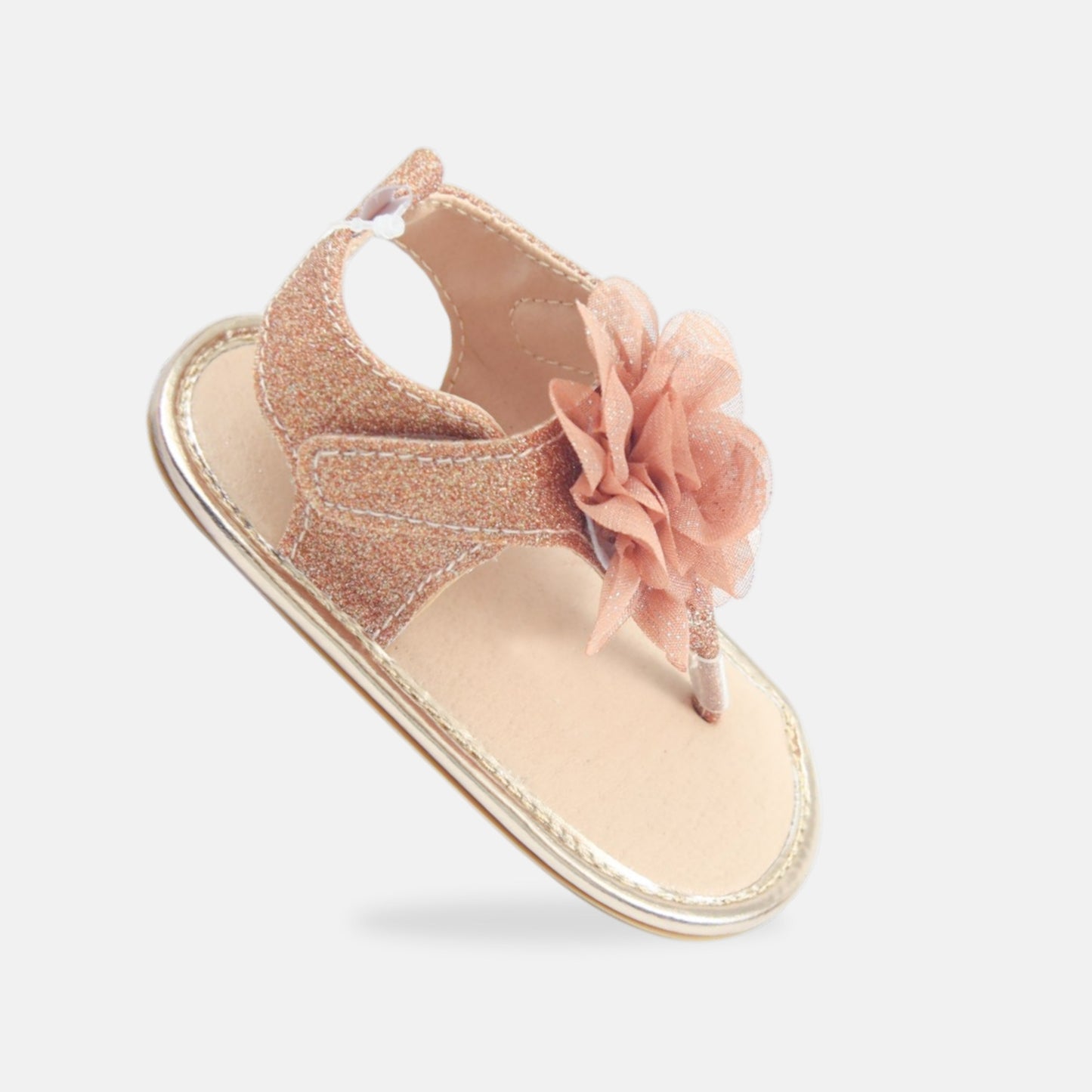 Brown Glitter Floral Sandal