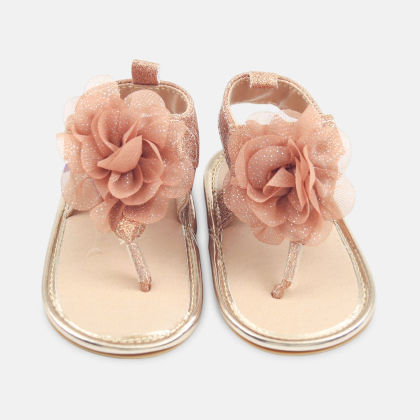 Brown Glitter Floral Sandal