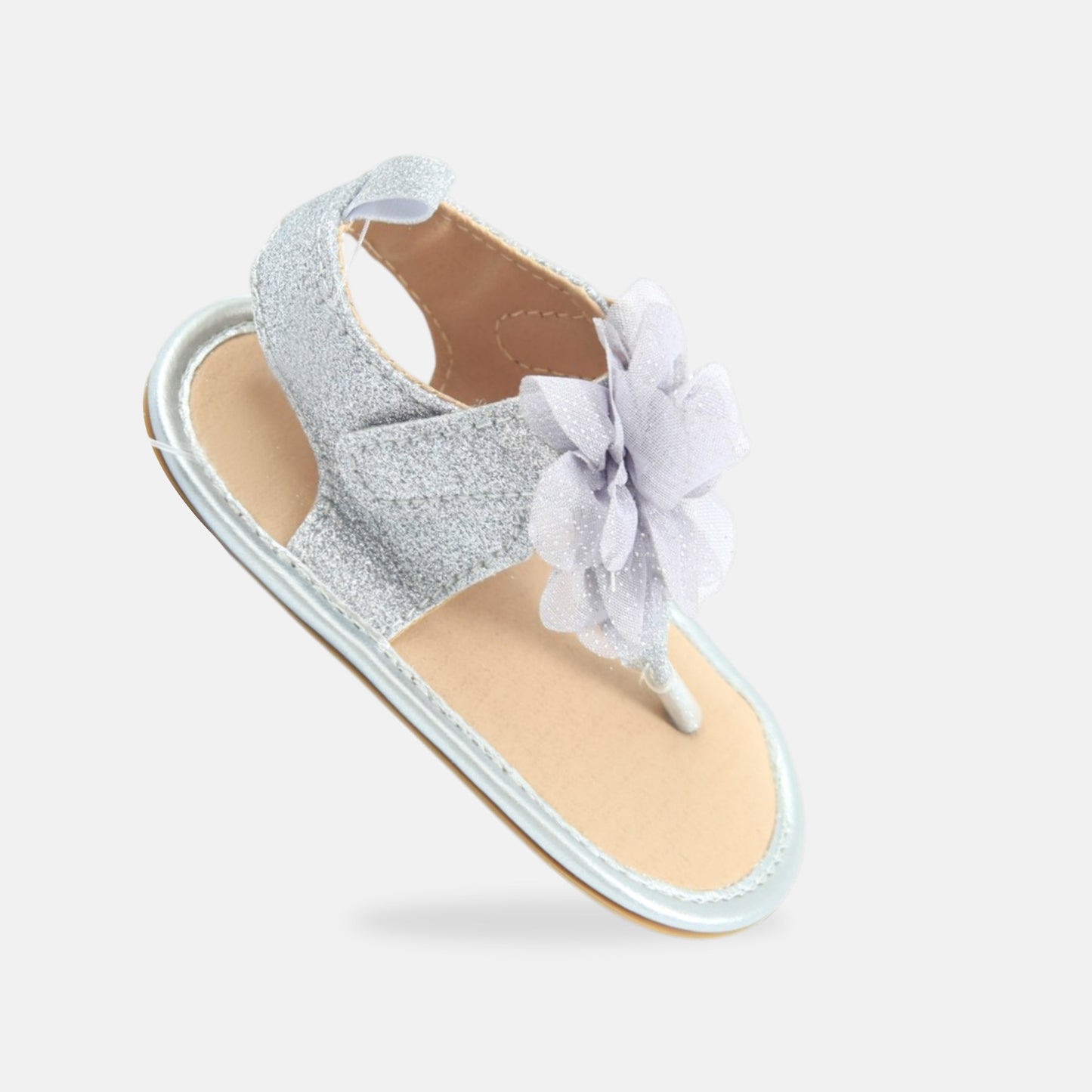 Grey Glitter Floral Sandal