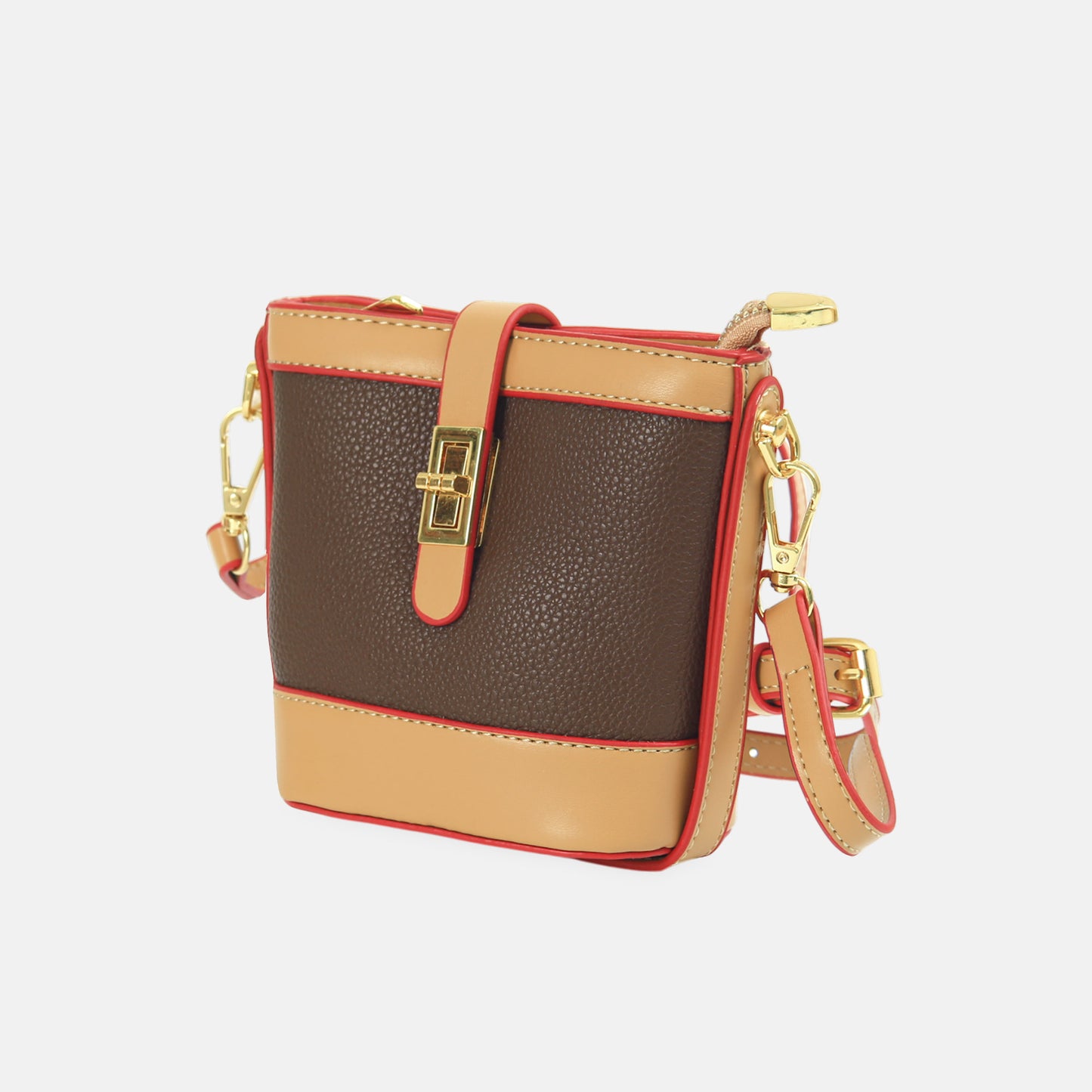 Contrast Tan Bucket Bag