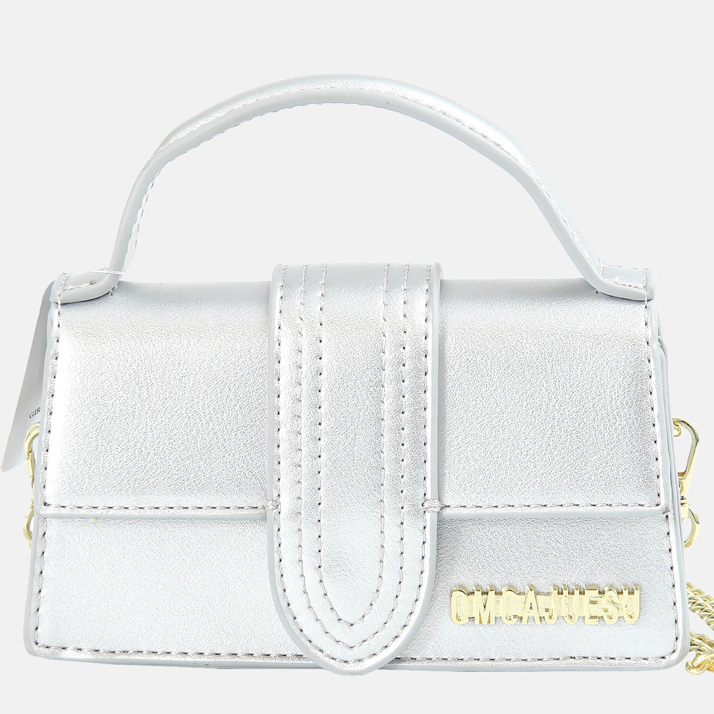 Silver Structured Shoulder Bag